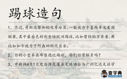 踢球造句