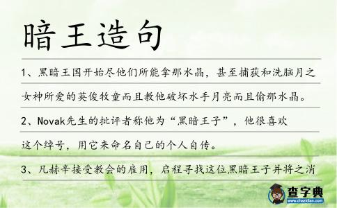 暗王造句