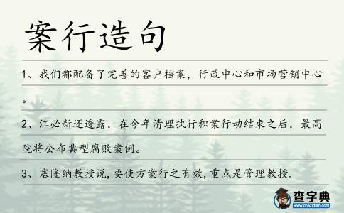 案行造句