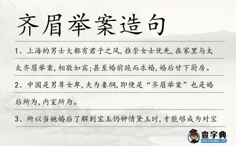 齊眉舉案造句