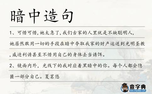 暗中造句