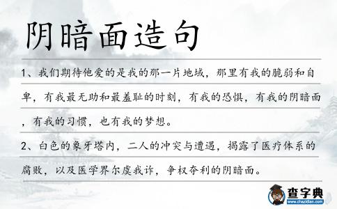 陰暗面造句
