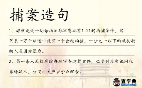 捕案造句