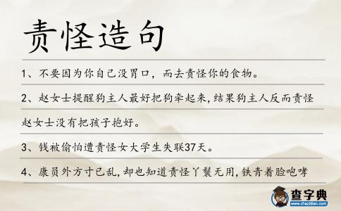責怪造句