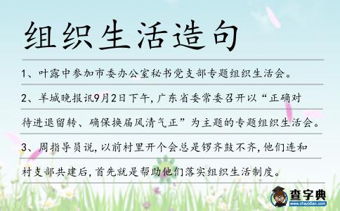 組織生活造句