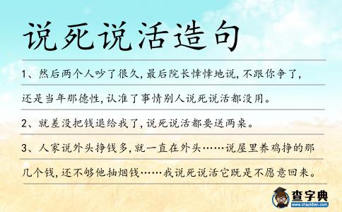 說死說活造句
