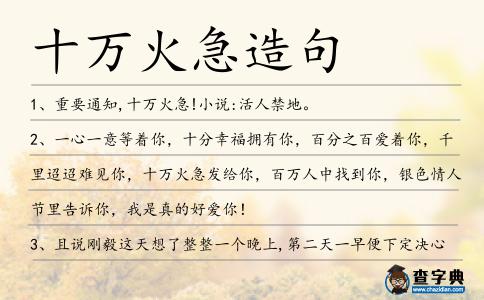 十萬火急造句