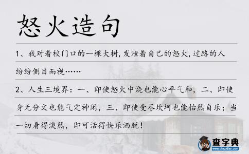怒火造句