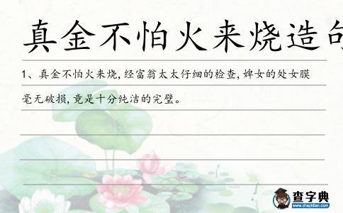 真金不怕火來(lái)燒造句