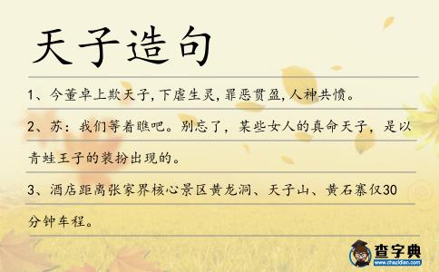 天子造句