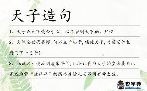 天子造句