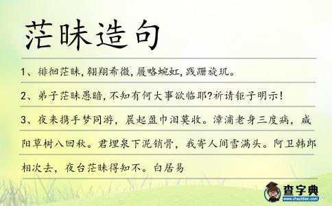 茫昧造句