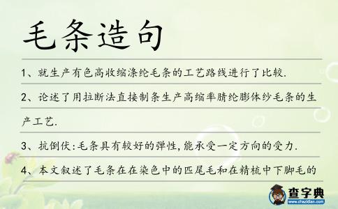 毛條造句