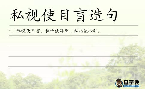 私視使目盲造句