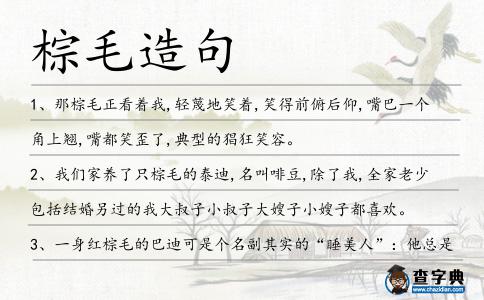 棕毛造句