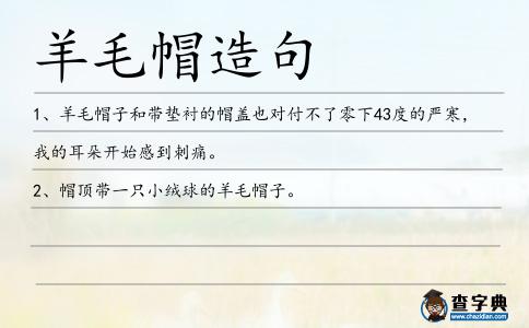 羊毛帽造句