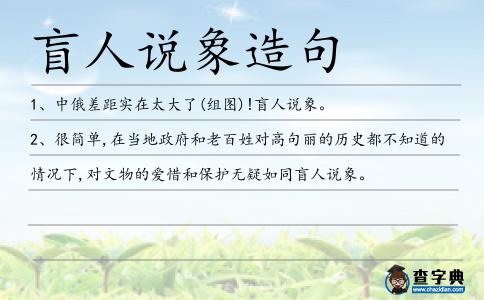 盲人說(shuō)象造句
