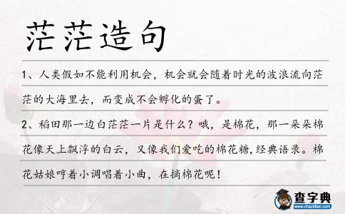 茫茫造句