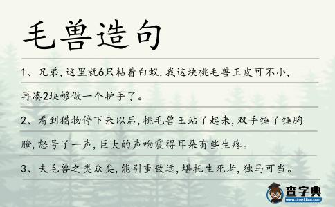 毛獸造句