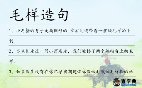 毛樣造句
