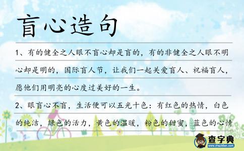 盲心造句