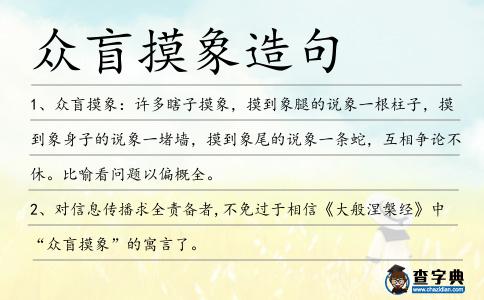 眾盲摸象造句