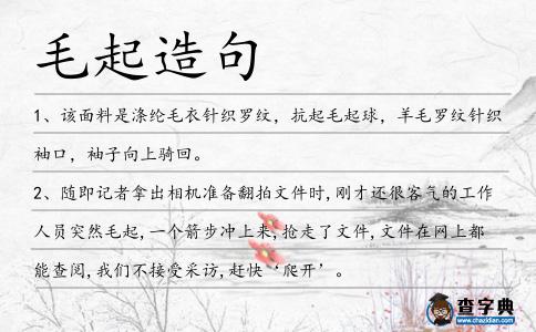 毛起造句
