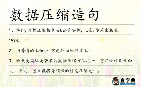 數據壓縮造句