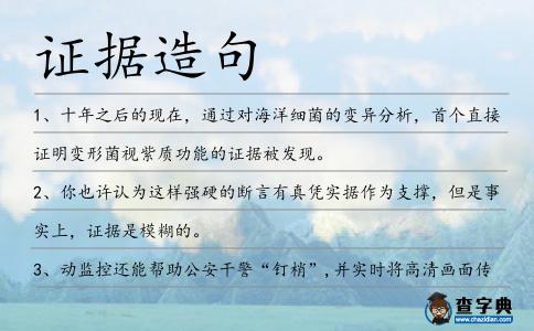 證據造句
