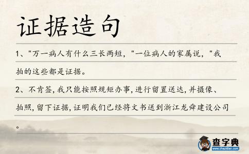 證據造句