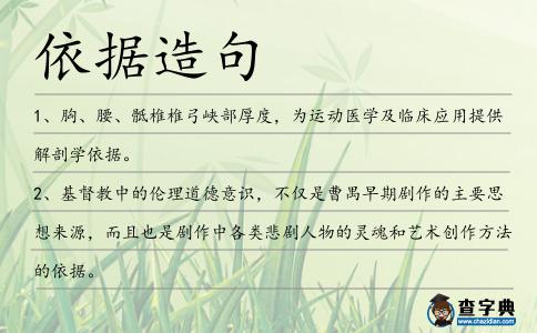 依據造句