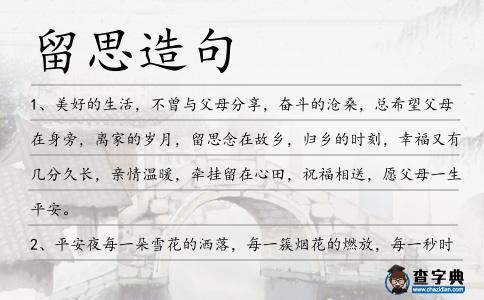 留思造句