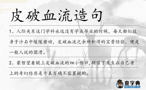 皮破血流造句