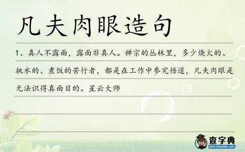 凡夫肉眼造句
