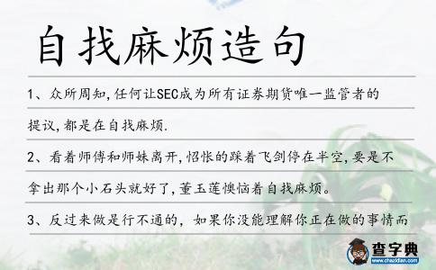 自找麻煩造句