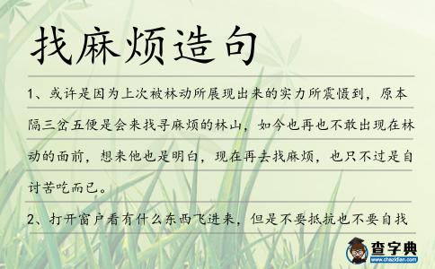 找麻煩造句
