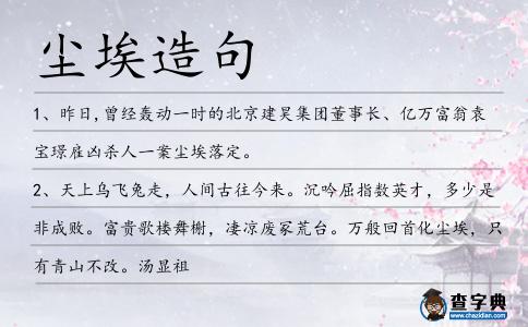 塵埃造句