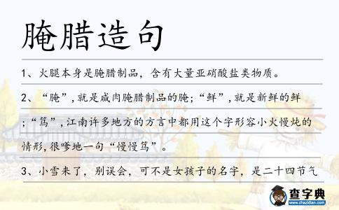 腌臘造句