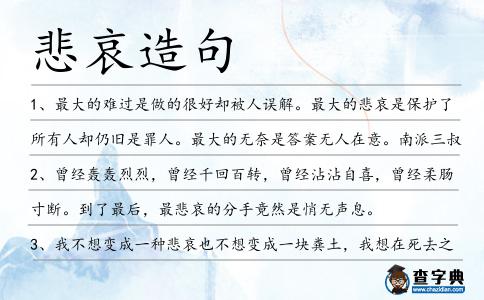悲哀造句
