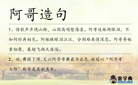阿哥造句