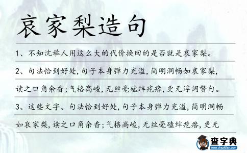 哀家梨造句