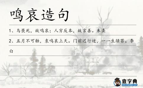 鳴哀造句