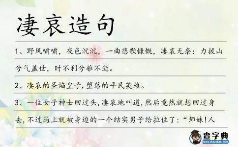 凄哀造句