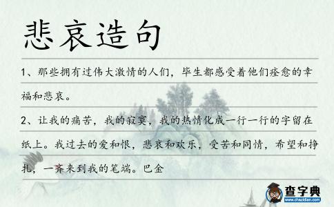 悲哀造句