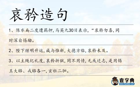 哀矜造句