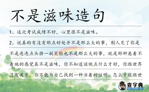 不是滋味造句