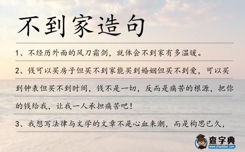 不到家造句