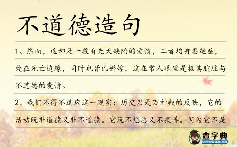 不道德造句