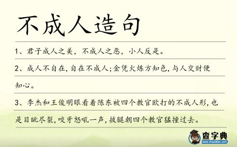 不成人造句