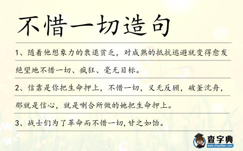 不惜一切造句